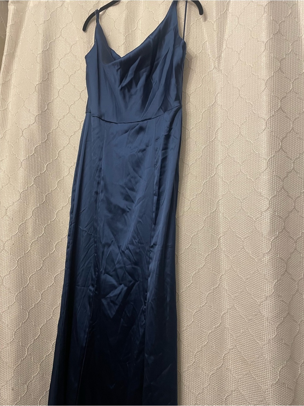 Fashion Nova Deep Navy Satin Cowl Maxi Dress